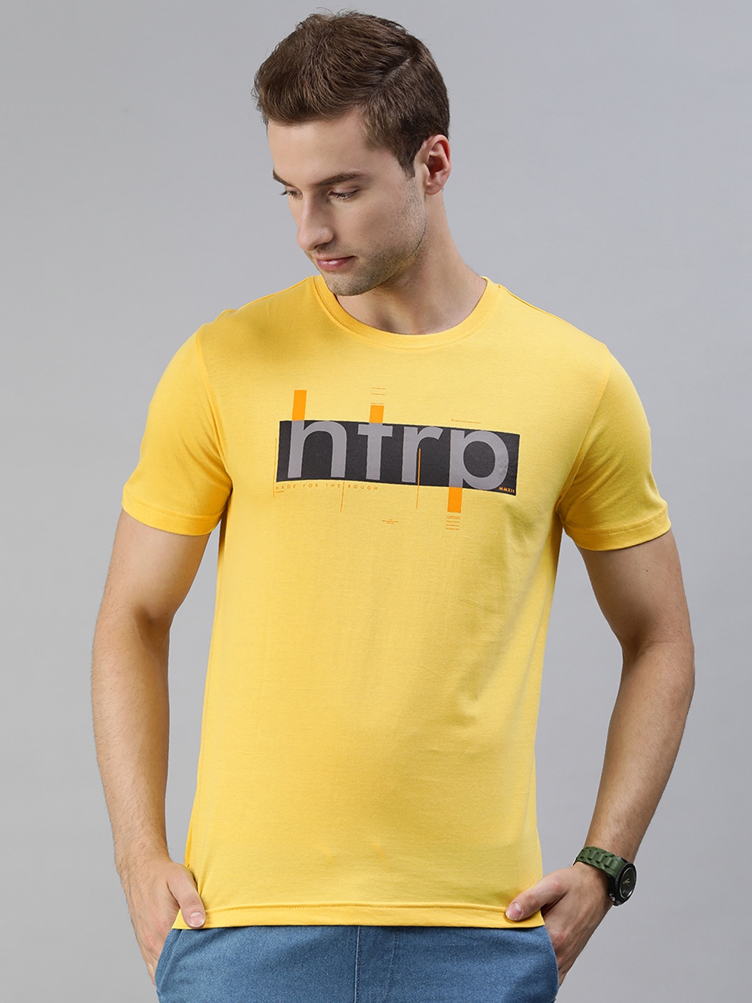 

Huetrap Men Yellow Typography Printed Cotton T-shirt