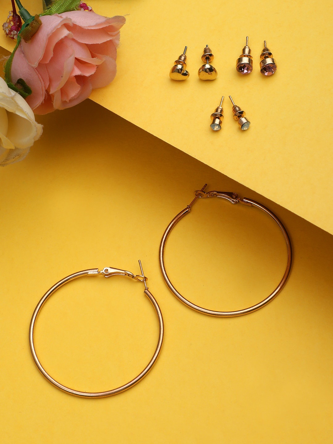 

KACY Gold-Toned Contemporary Hoop Earrings