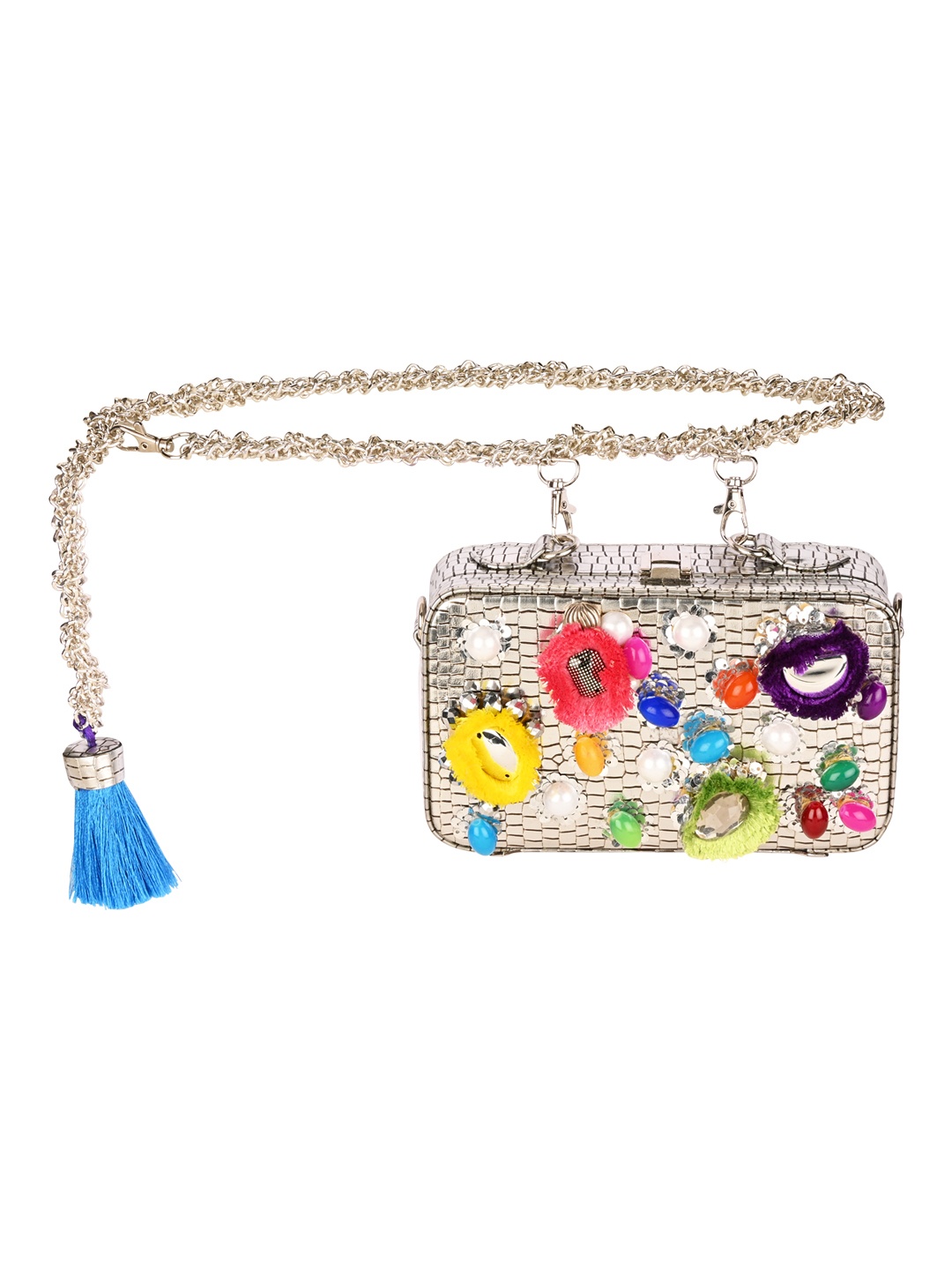 

Vdesi Women Silver-Toned Embellished Waist Pouch