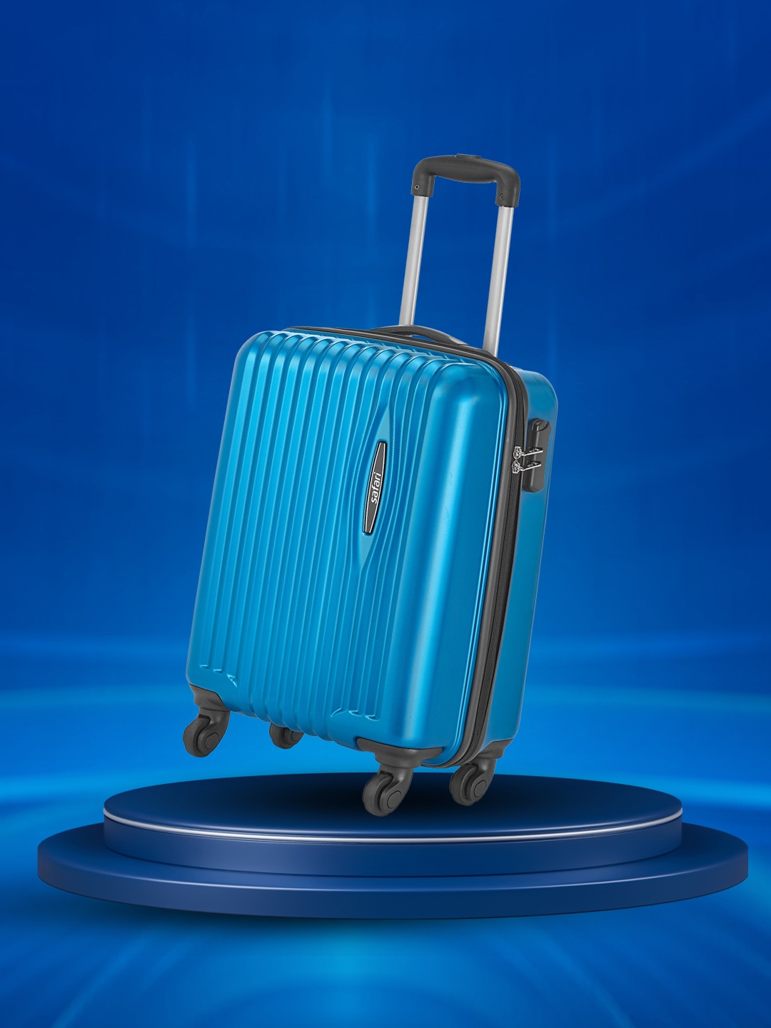 

Safari Glimpse Poly Carbonate Small Hard Trolley Bag - 56 cm, Blue