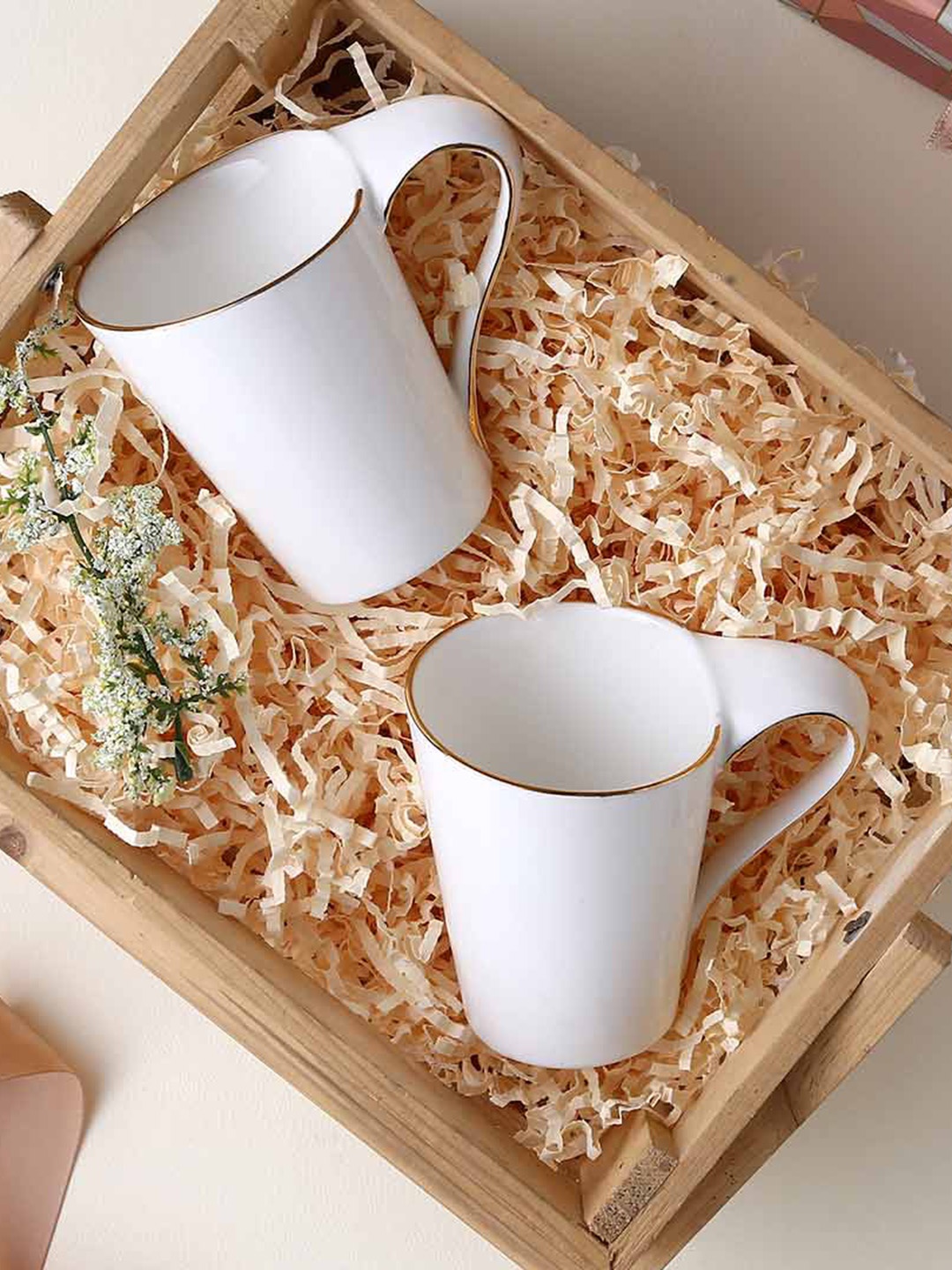 

Wonderchef Set of 2 Sicilia Fine Bone China Glossy Mugs 190ml, White