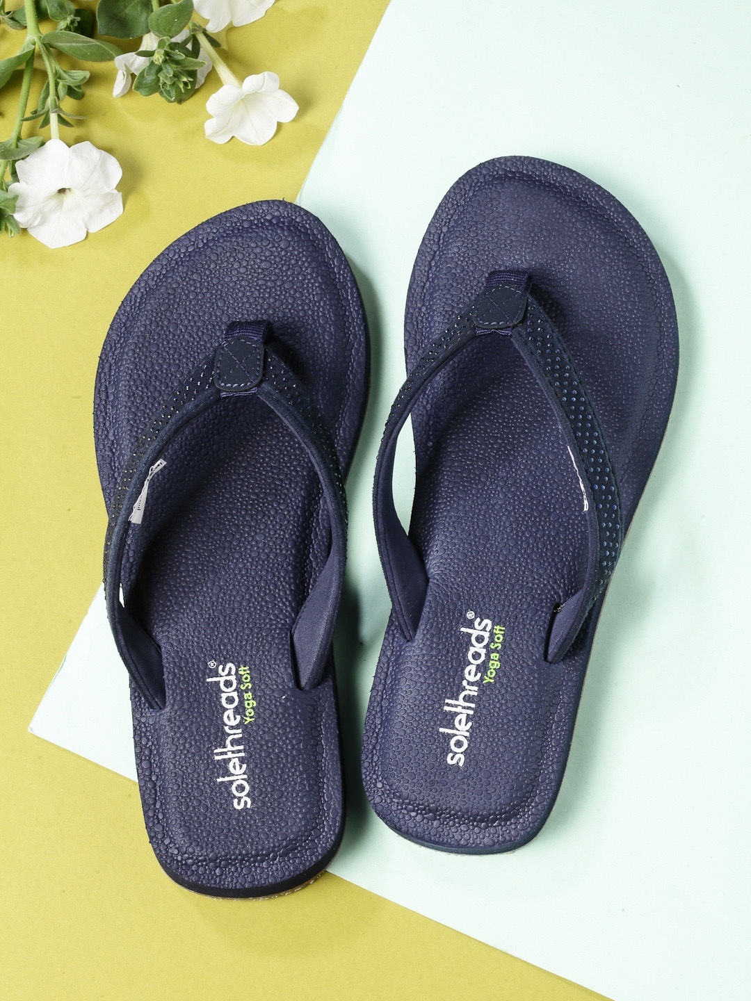 

Solethreads Women Navy Blue Thong Flip-Flops