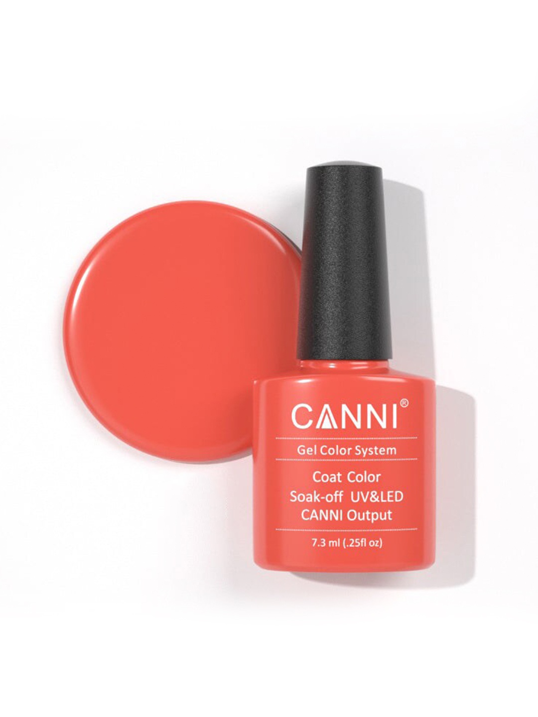 

CANNI Gel Color System Coat Color Soak-Off UV & LED Nail Polish 7.3 ml-Salmon Pink 168, Orange