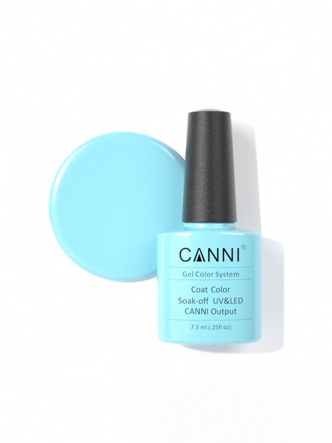 

CANNI Gel Color System Coat Color Soak-Off UV & LED Nail Polish 7.3 ml-Cyan Light 004, Blue