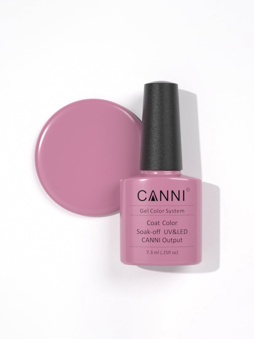 CANNI Gel Color System Coat Color Soak-Off UV & LED Nail Polish 7.3 ml-Grey Fuchsia 066, Pink