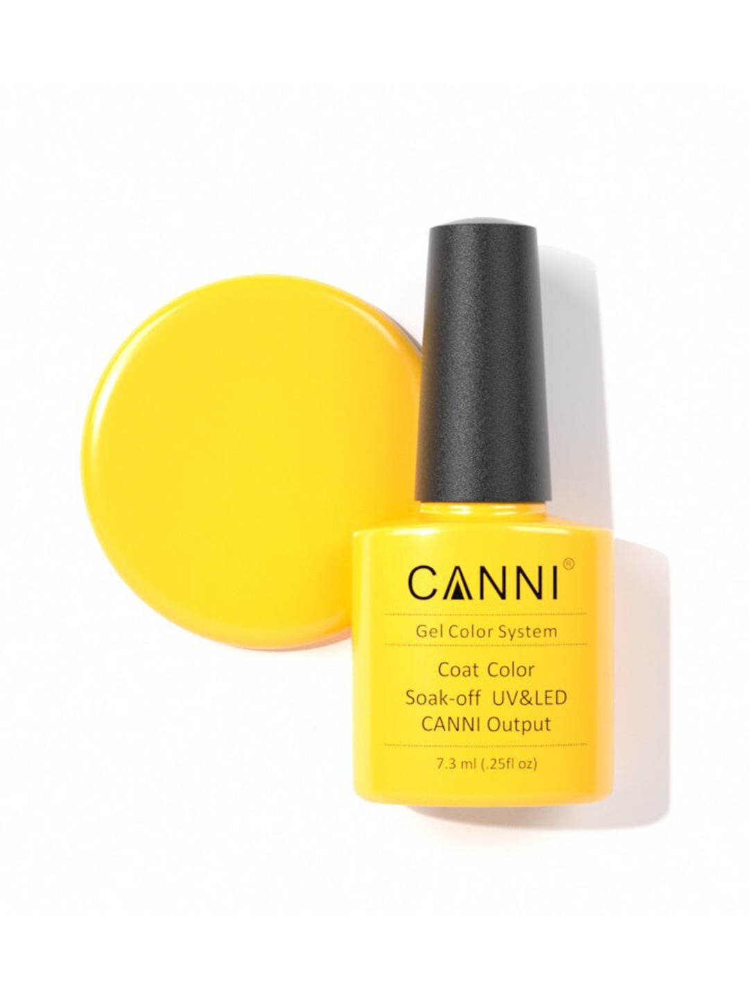 CANNI Gel Color System Coat Color Soak-Off UV & LED Nail Polish 7.3 ml-Lemon Yellow 001