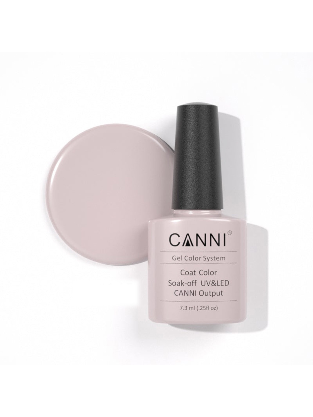 

CANNI Gel Color System Coat Color Soak-Off UV & LED Nail Polish 7.3 ml-Greyish White 145, Grey