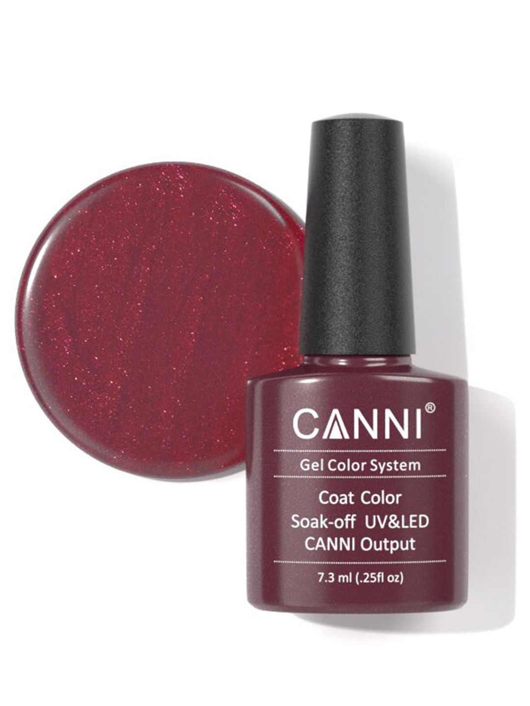 

CANNI Gel Color System Coat Color Soak-Off UV & LED Nail Polish 7.3 ml-Mysterious Red 123, Maroon