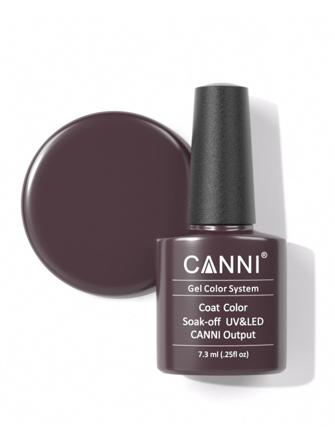 CANNI Gel Color System Coat Color Soak-Off UV & LED Nail Polish-Deep Reddish Brown 102, Violet