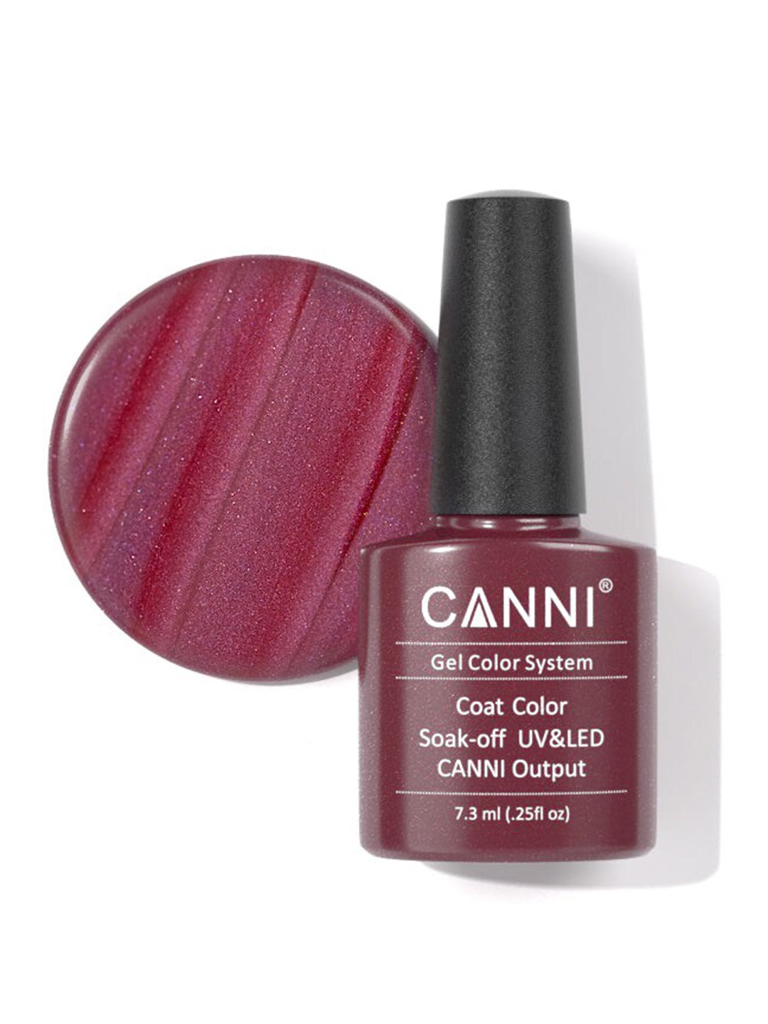 

CANNI Gel Color System Coat Color Soak-Off UV & LED Nail Polish-Plum Nacre 196, Maroon