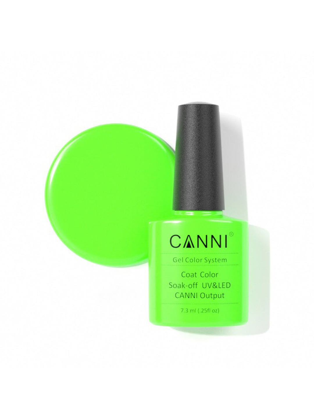 

CANNI Gel Color System Coat Color Soak-Off UV & LED Nail Polish-Neon Lime 003, Fluorescent green