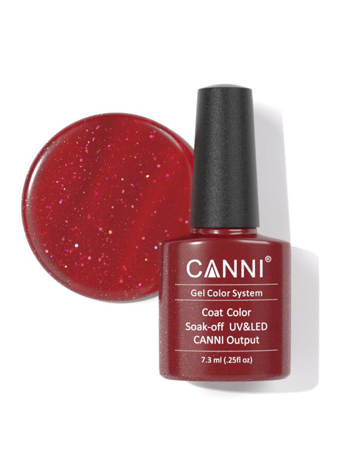 

CANNI Gel Color System Coat Color Soak-Off UV & LED Nail Polish-Flashing Rose 129, Maroon