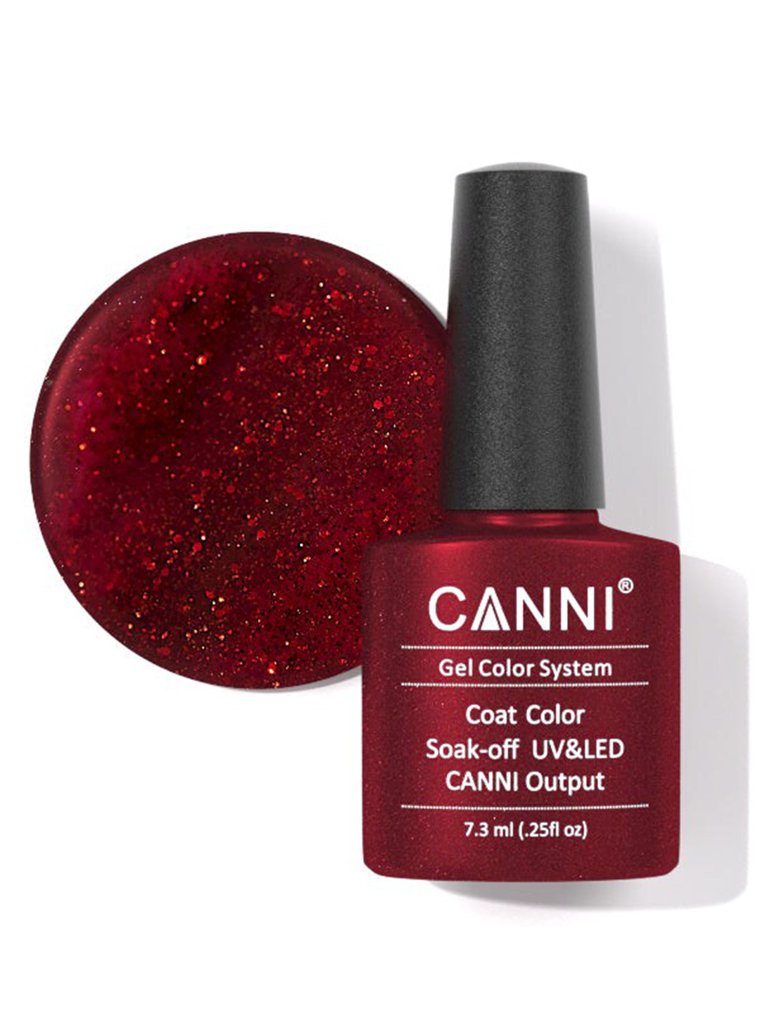 

CANNI Gel Color System Coat Color Soak-Off UV & LED Nail Polish 7.3 ml-Obsessed Red 207, Maroon