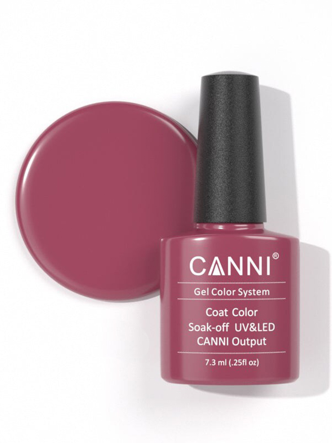 

CANNI Gel Color System Coat Color Soak-Off UV & LED Nail Polish-Rose Carmine 119, Maroon