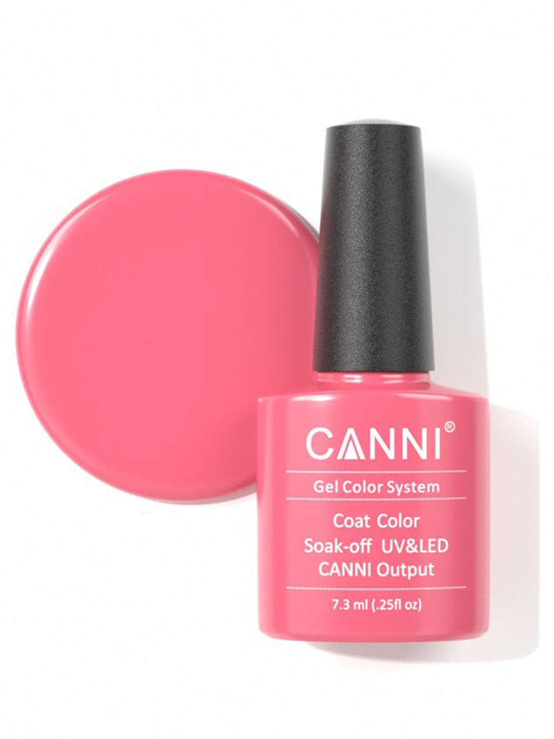 

CANNI Gel Color System Coat Color Soak-Off UV & LED Nail Polish-Neon Pink 050, Coral
