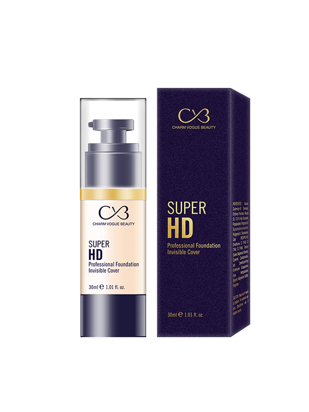 

CVB Paris Super HD Professional Foundation Invisible Cover - Soft Ivory, Beige