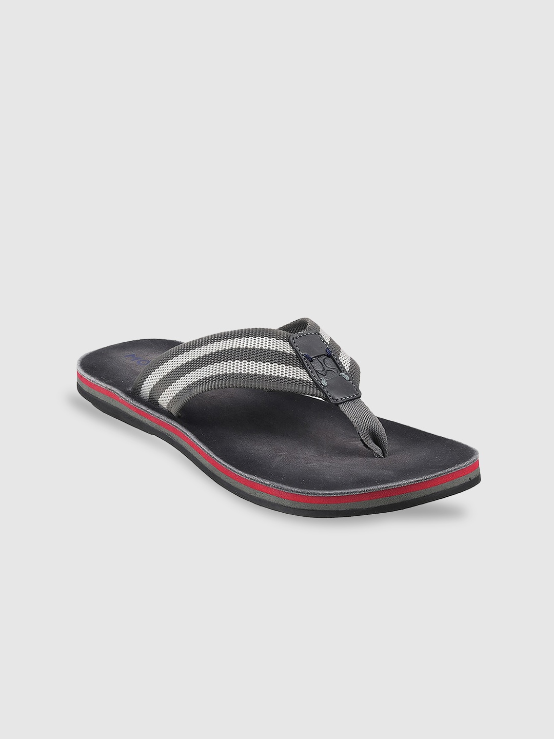 

Mochi Men Grey & Black Comfort Slip-On Sandals