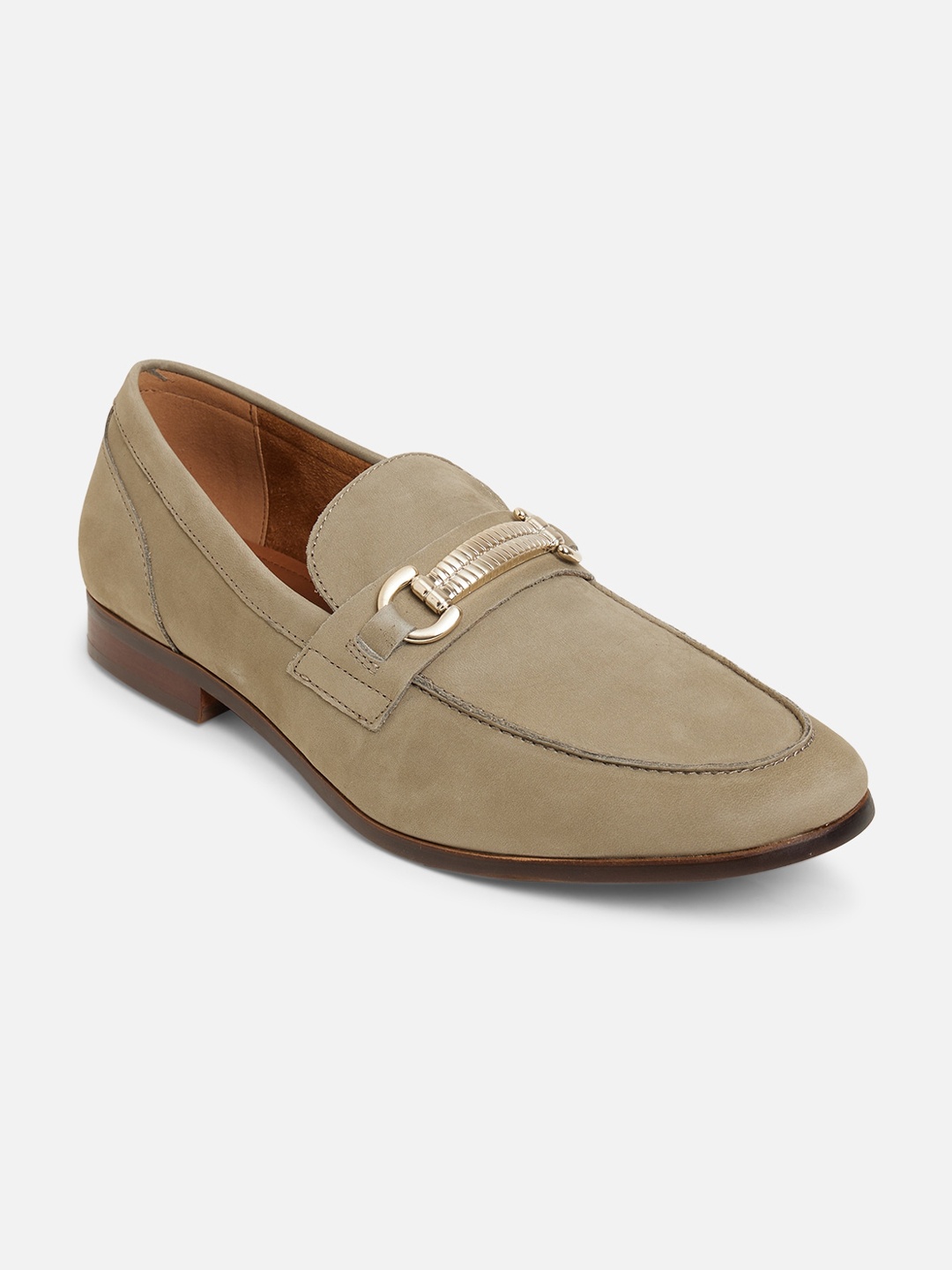 

ALDO Men Green Leather Loafers