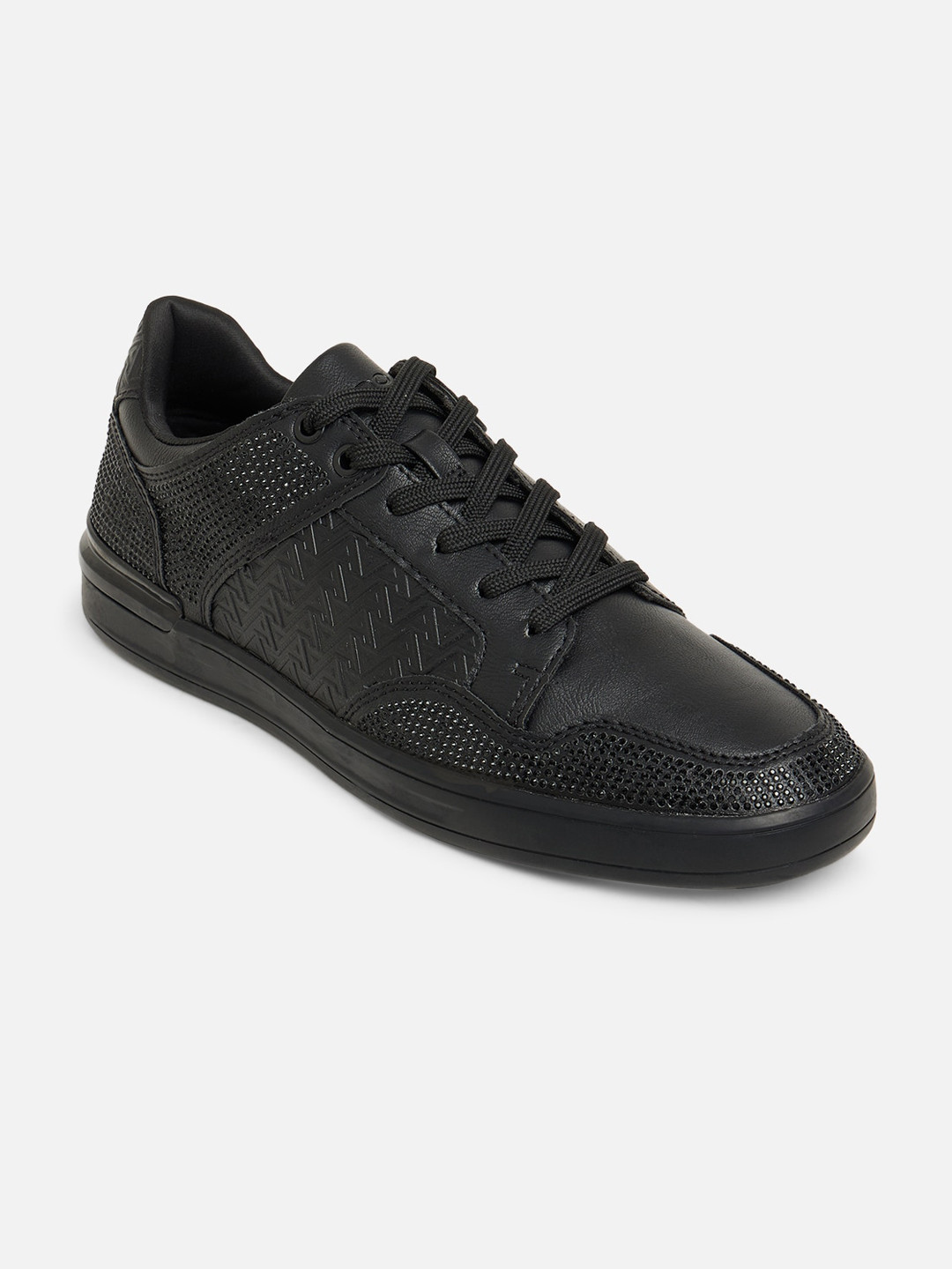 

ALDO Men Black Woven Design Sneakers