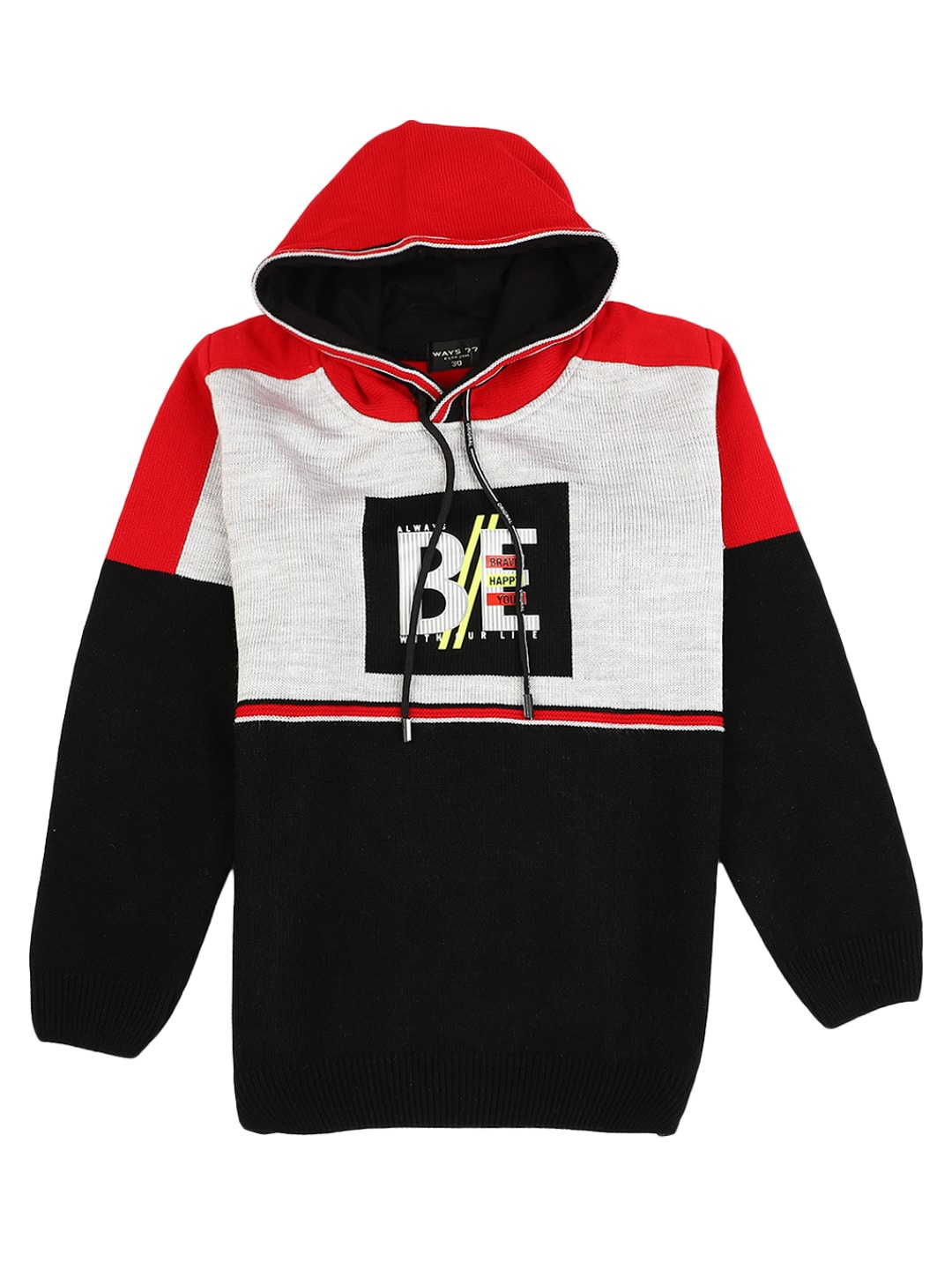 

V-Mart Boys Red Printed Hooded Sweatshirt