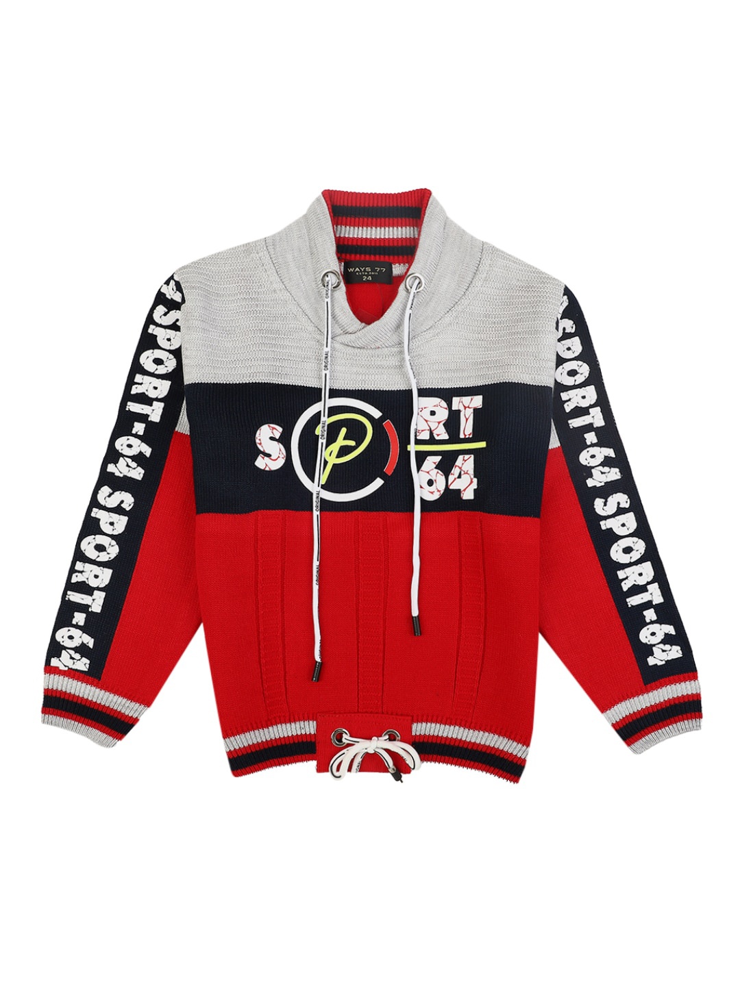 

V-Mart Boys Red & Grey Colourblocked Sweatshirt