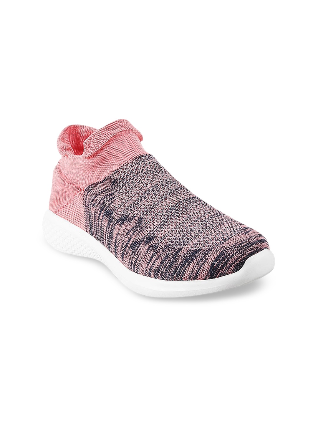 

Mochi Women Pink Woven Design Slip-On Sneakers