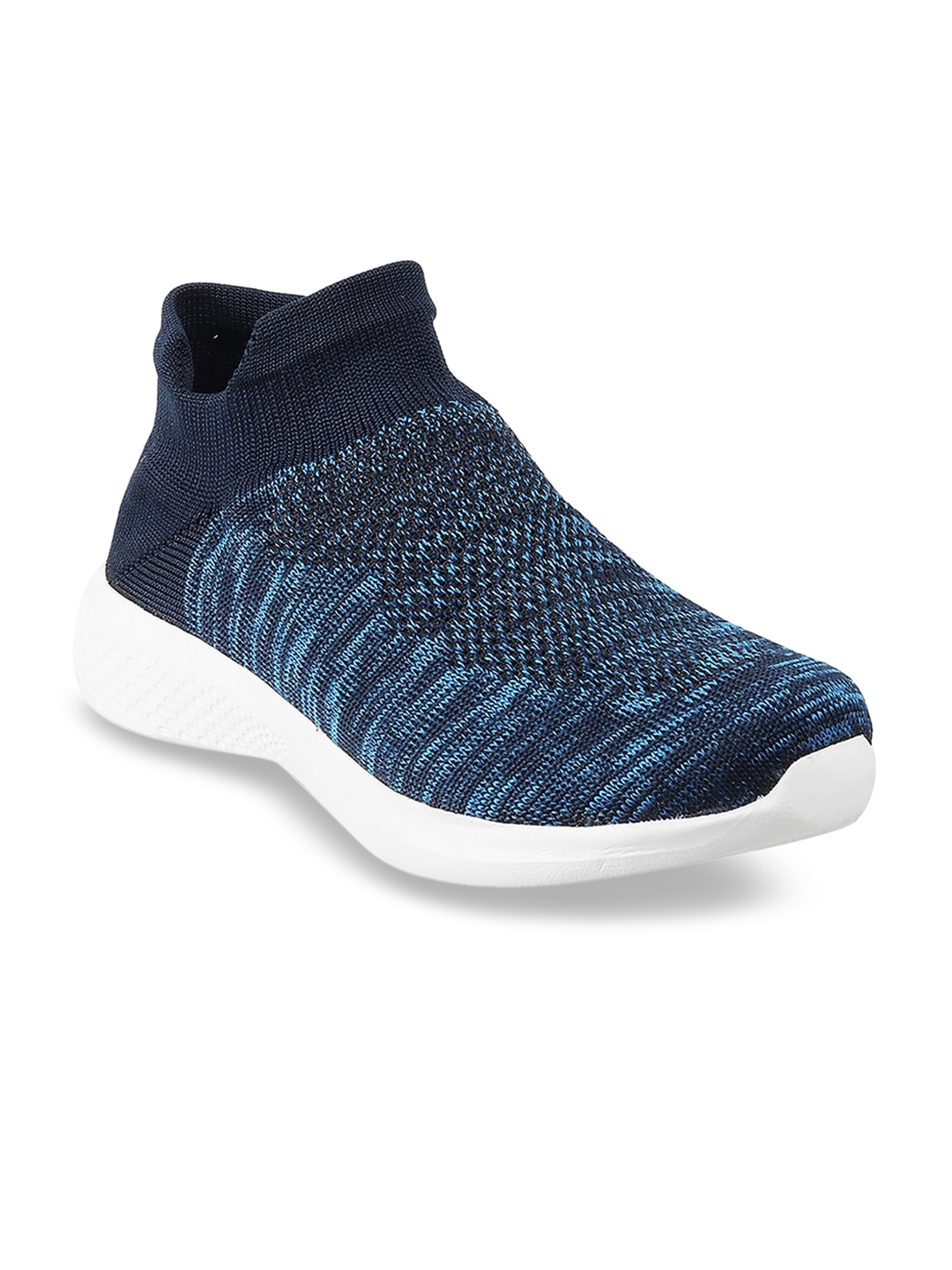 

Mochi Women Blue Woven Design Slip-On Sneakers