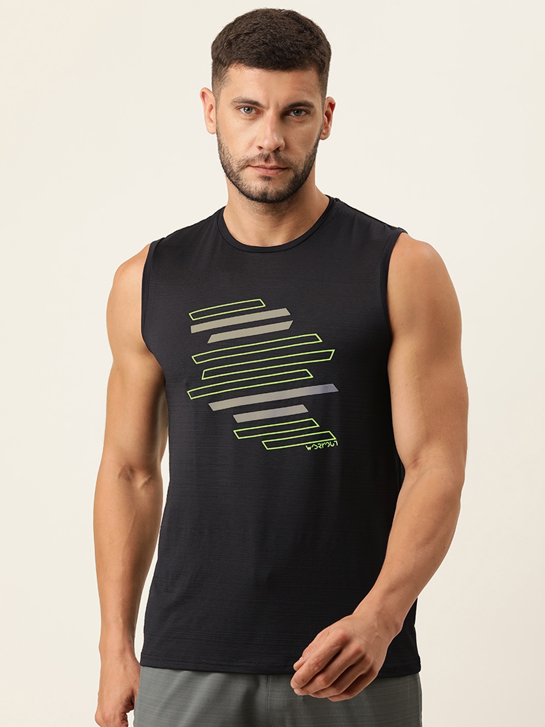 

Sweet Dreams Mens Black Printed Sleeveless Casual Lounge Tshirts