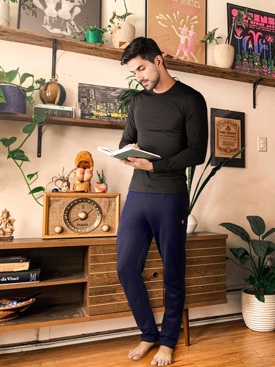 

Sweet Dreams Men Navy Blue Solid Lounge Pants