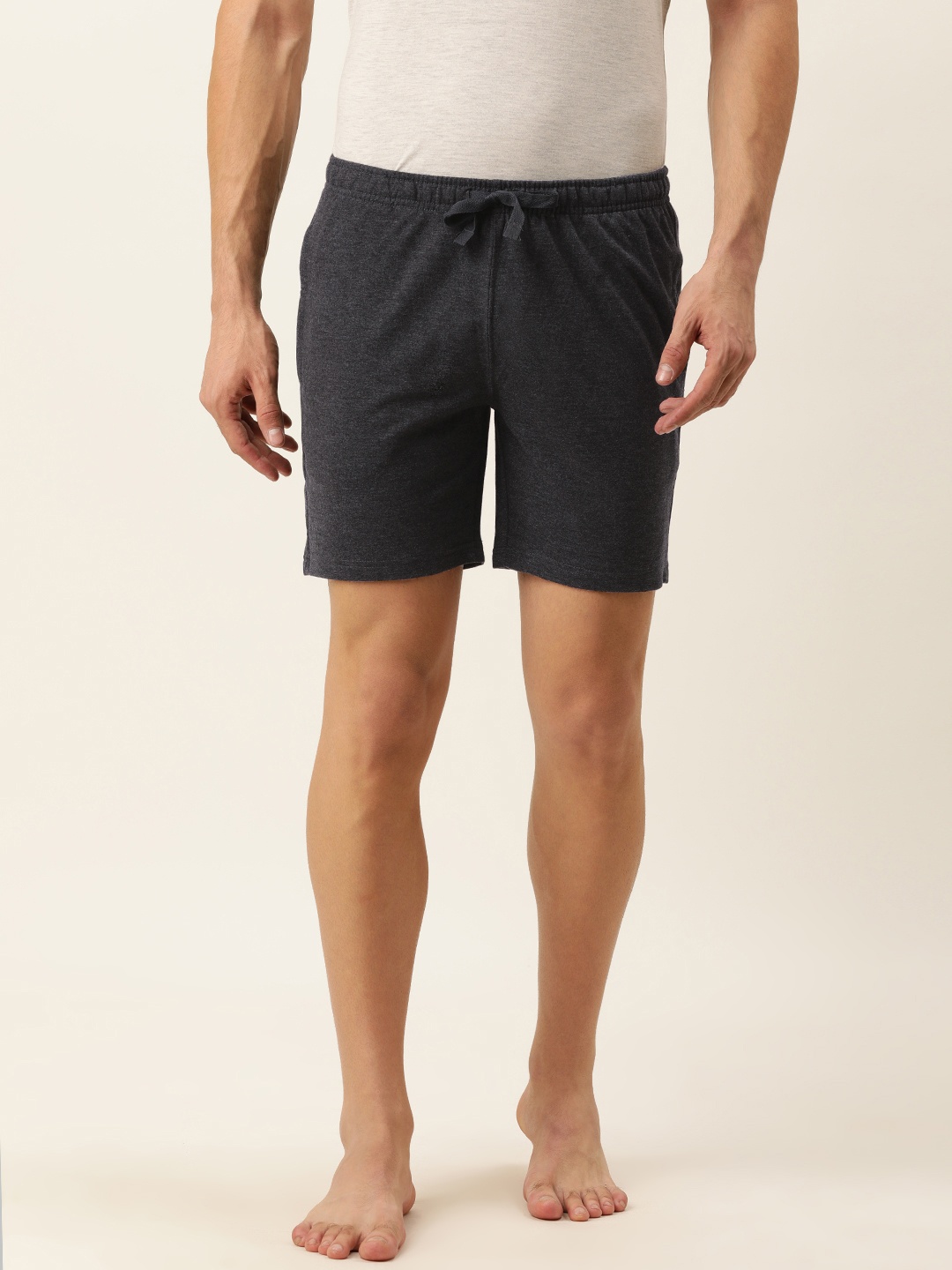 

Sweet Dreams Men Charcoal Grey Solid Lounge Shorts