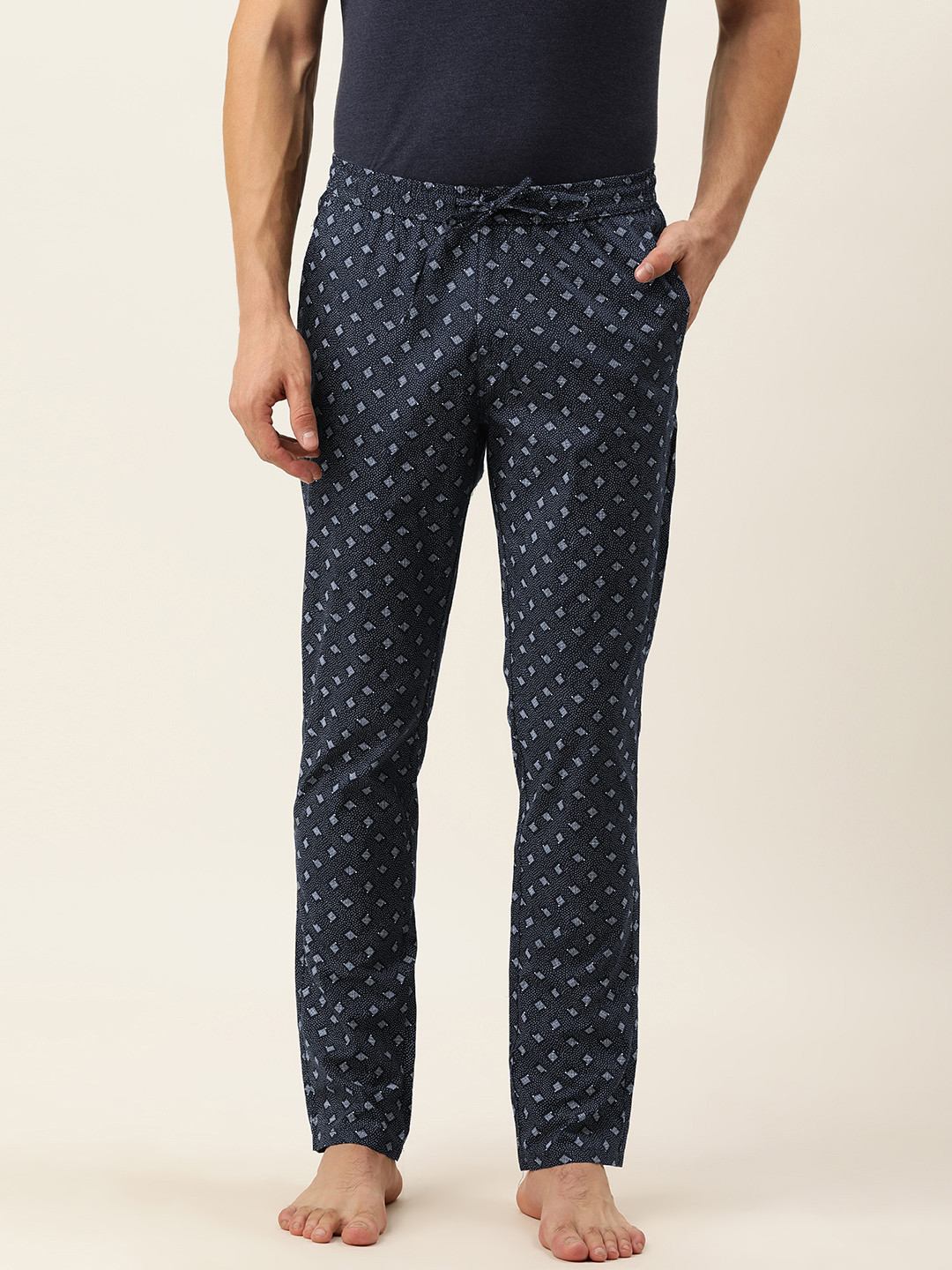 

Sweet Dreams Mens Blue Printed Casual Lounge Pants