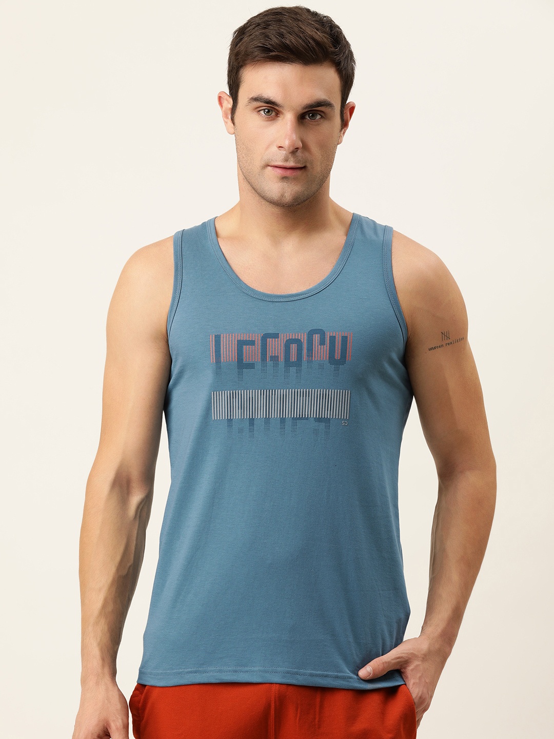 

Sweet Dreams Mens Blue Graphic Printed Casual Lounge Tshirts