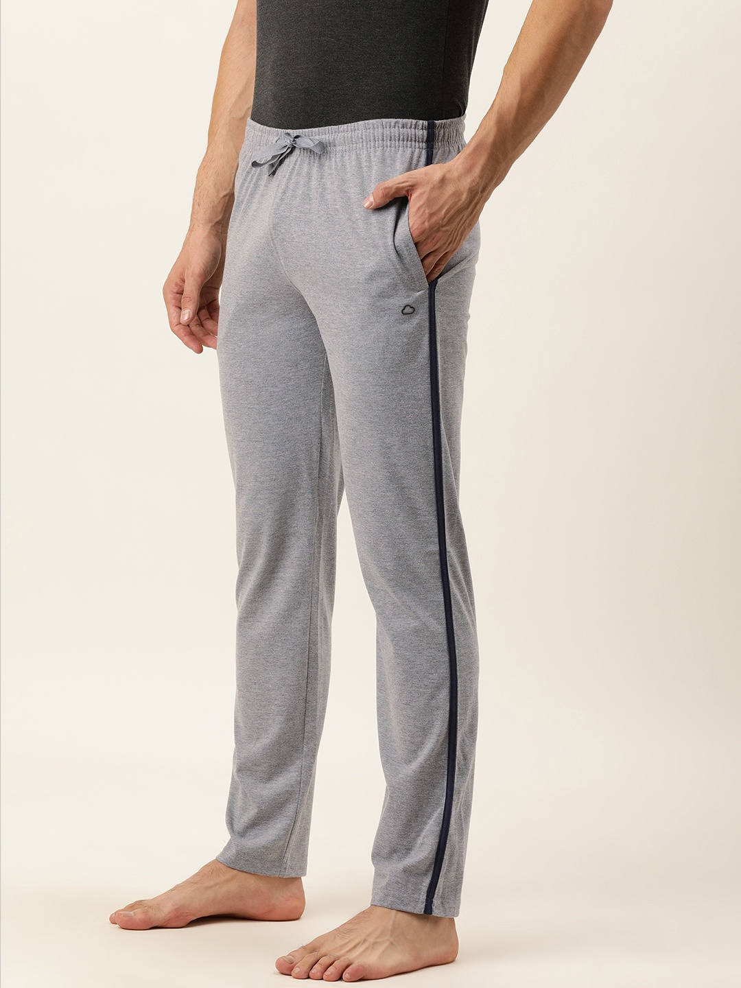 

Sweet Dreams Men Black Side Stripes Mid Rise Casual Lounge Pants, Grey