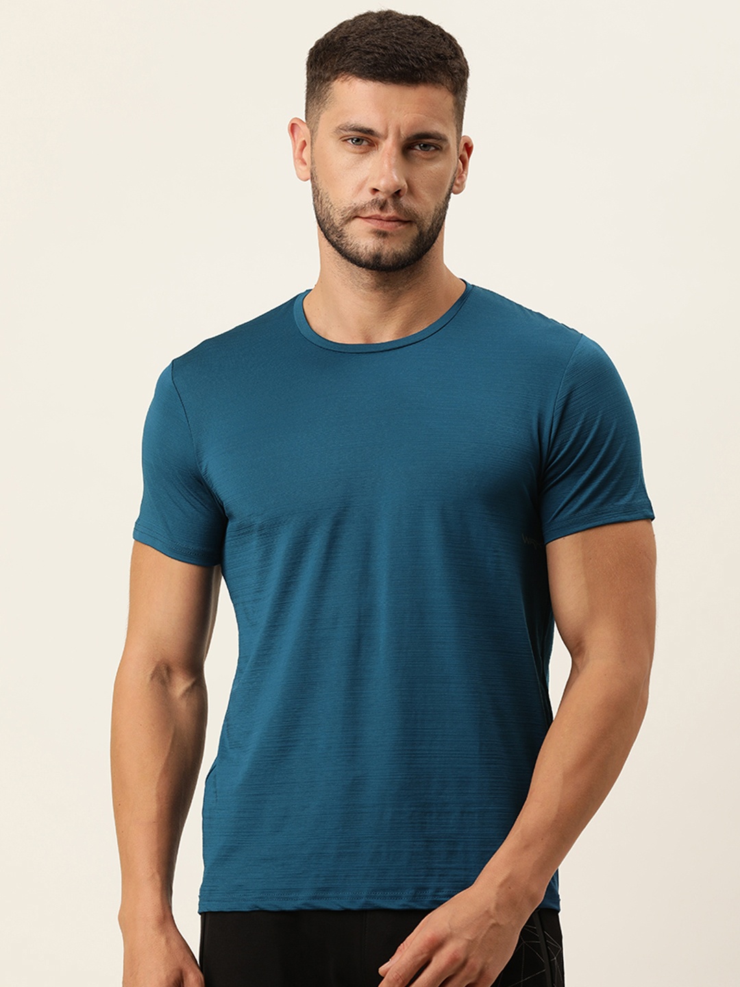 Sweet Dreams Men Teal Blue Solid Lounge T-shirt