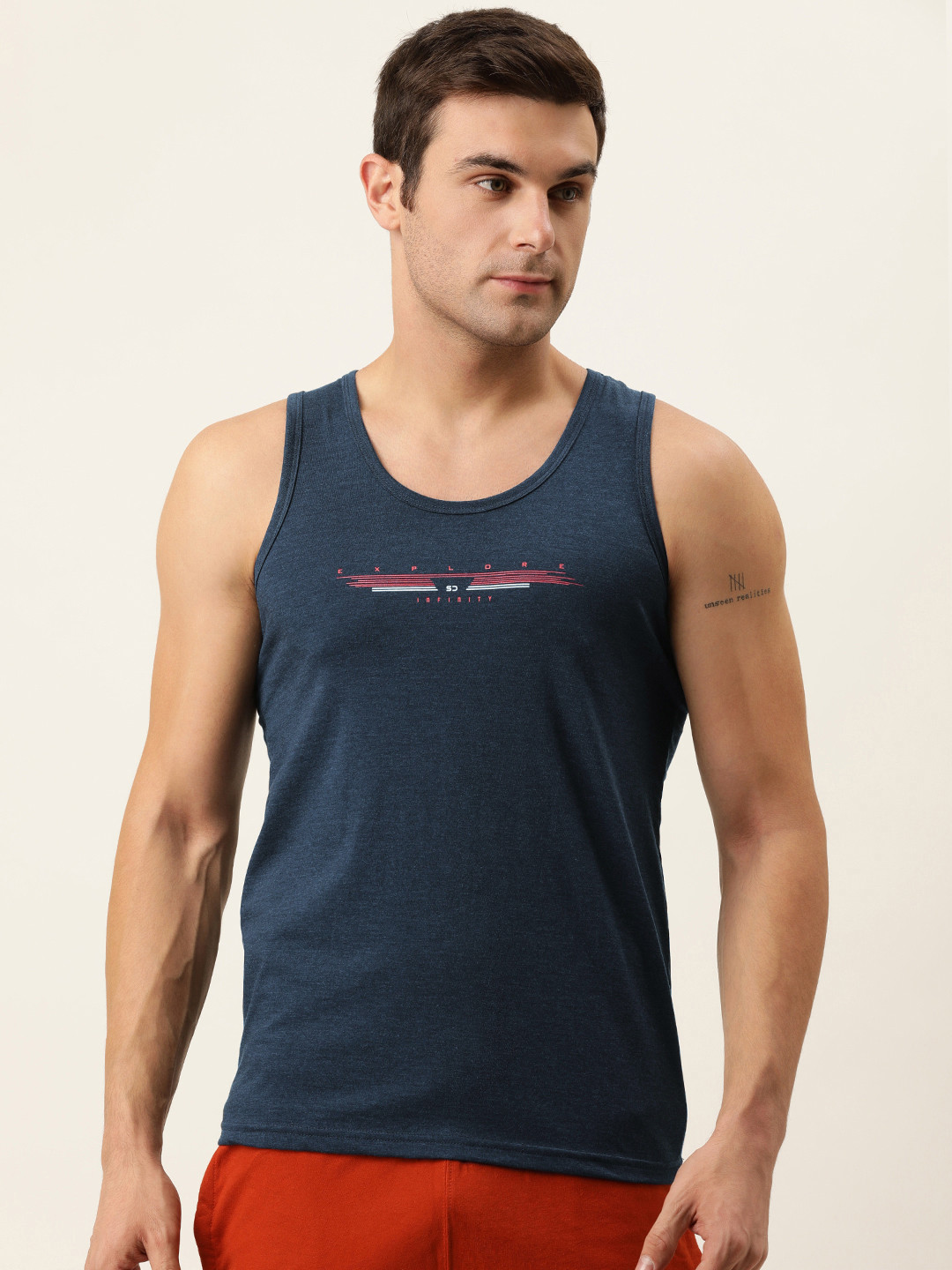 

Sweet Dreams Mens Teal Blue Printed Casual Lounge Tshirts