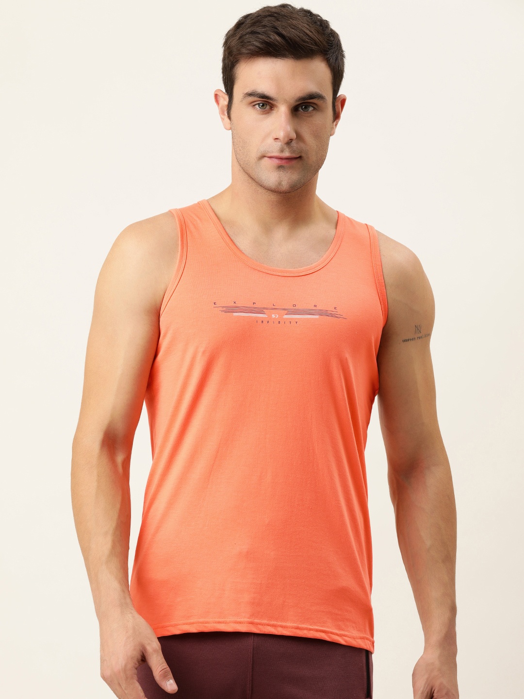 

Sweet Dreams Men Peach-Coloured Printed Lounge T-shirt