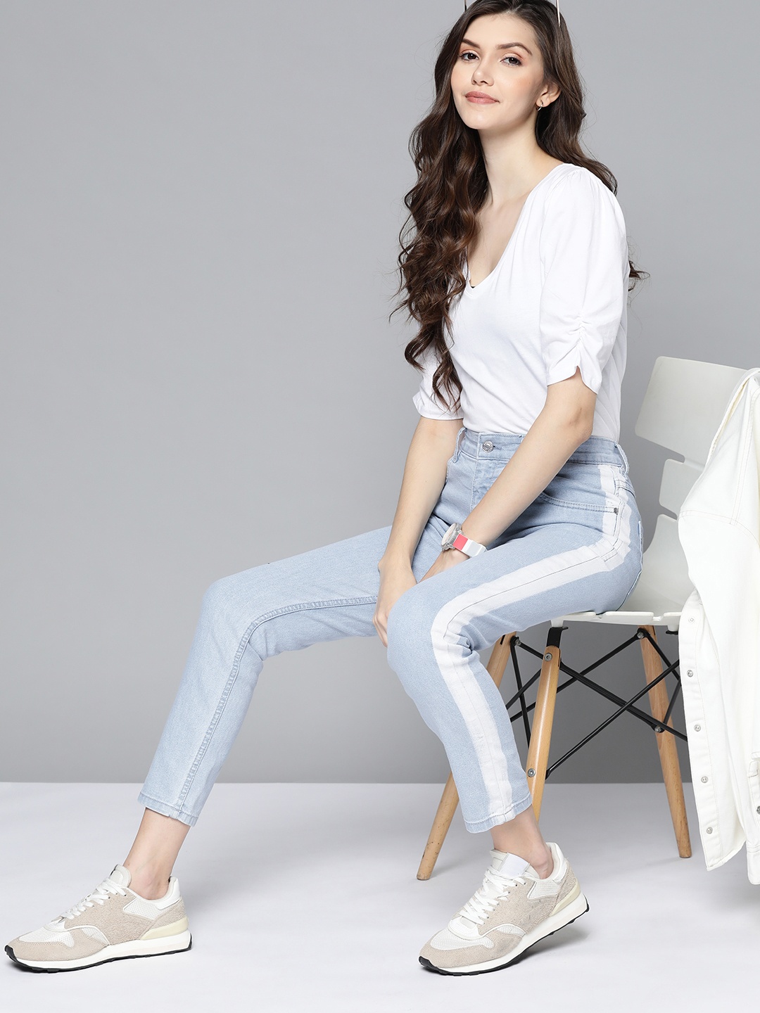 

Harvard Women Blue Skinny Fit Light Fade Side Striped Stretchable Jeans