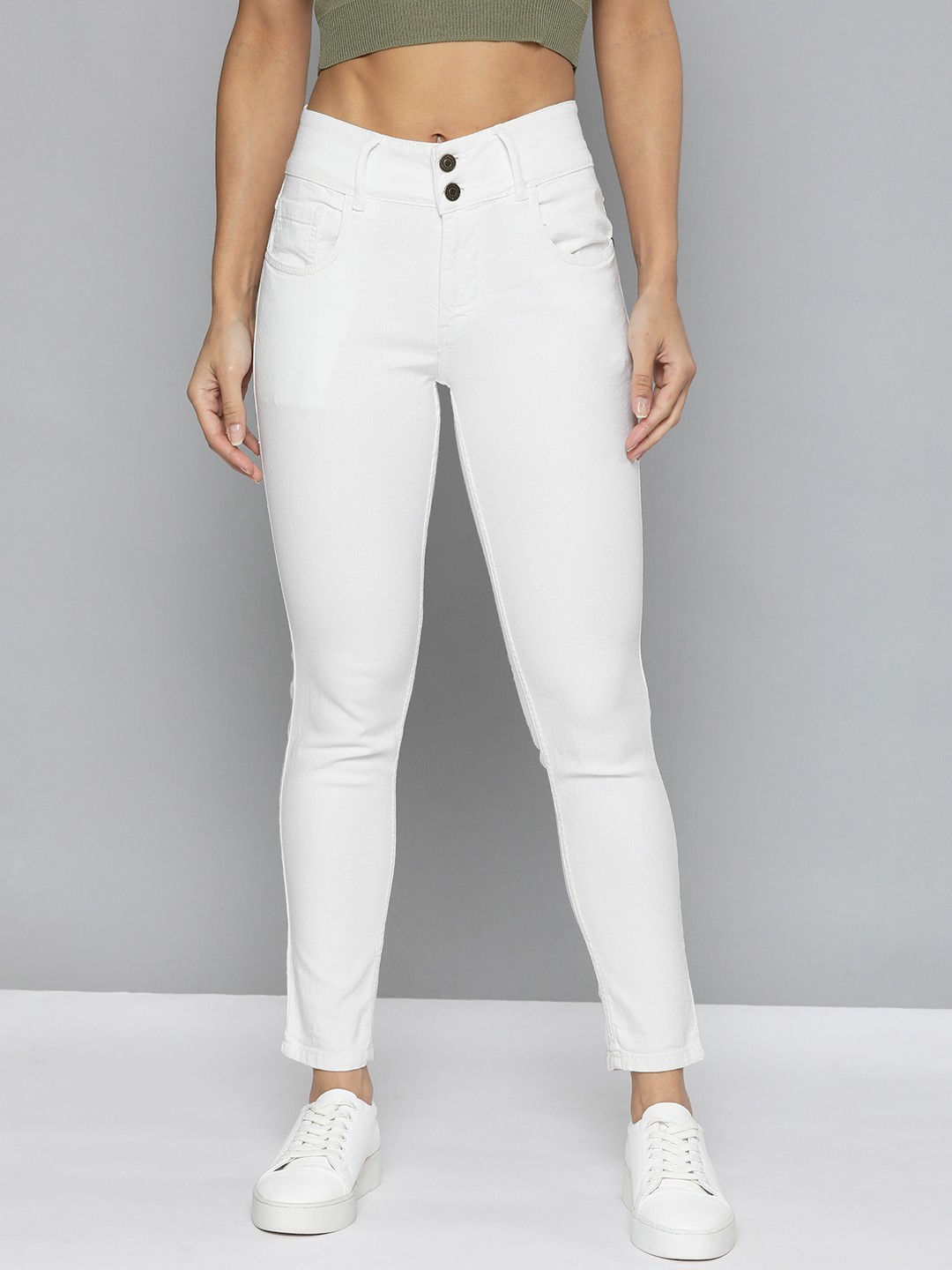 

Harvard Women White Skinny Fit Stretchable Jeans