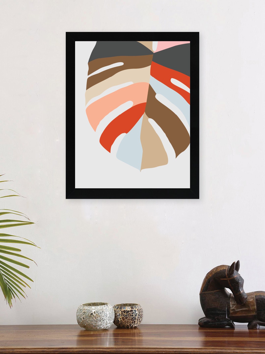 

nest ART Red & Brown Paper Plain Printed Framed Wall Art
