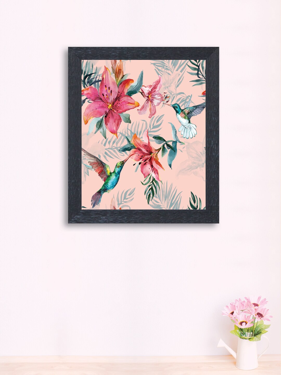 

nest ART Pink & Teal Green Flying Birds Printed Wall Art