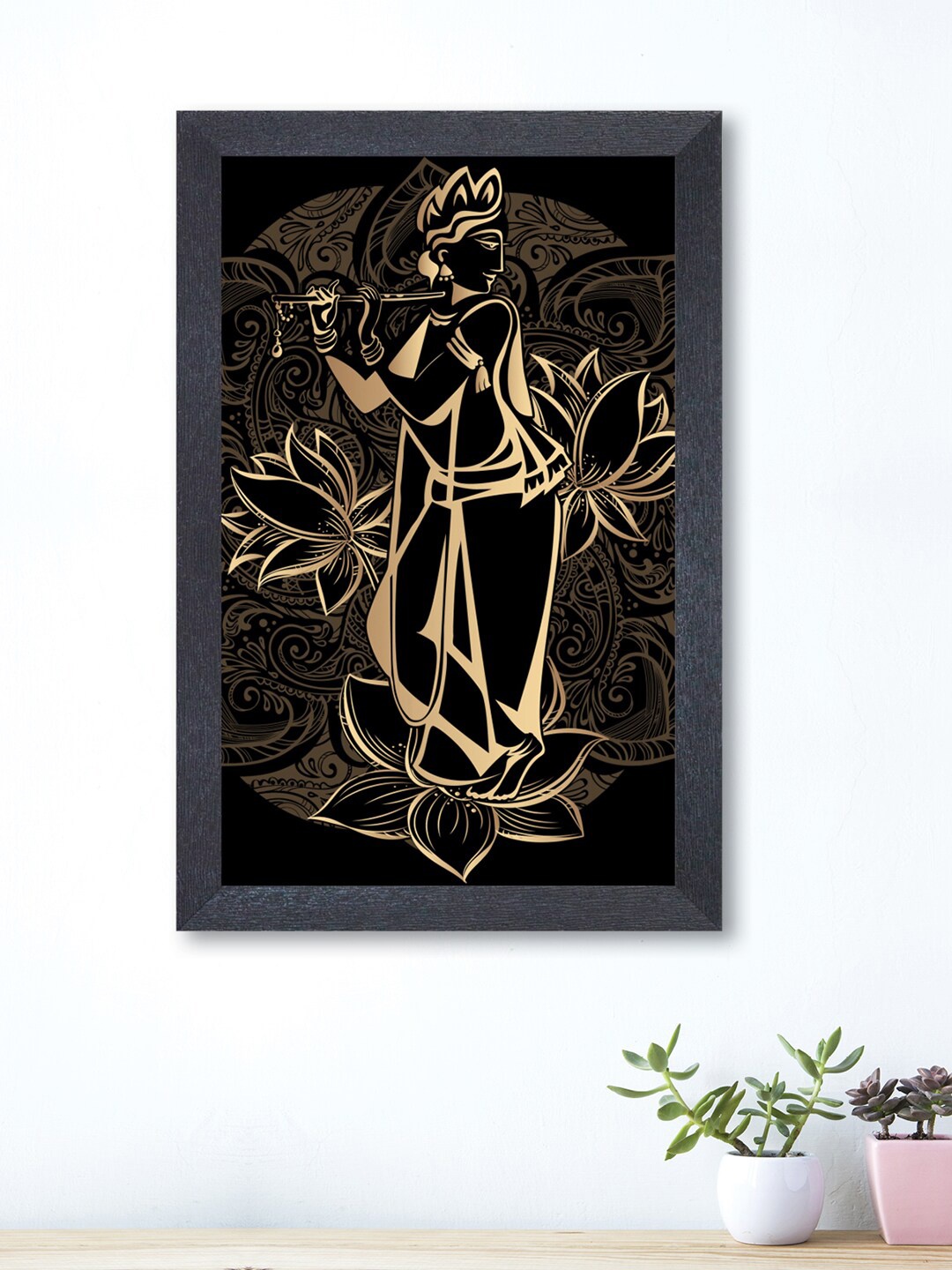 

nest ART Black & Beige Shri Krishna Framed Wall Art