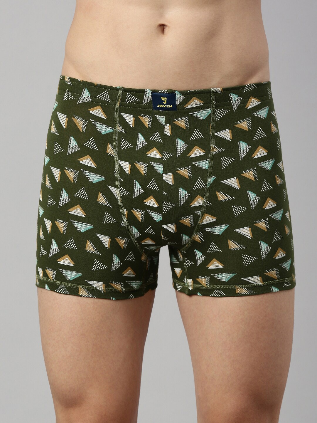 

Joven Men Olive & White Printed Trunk