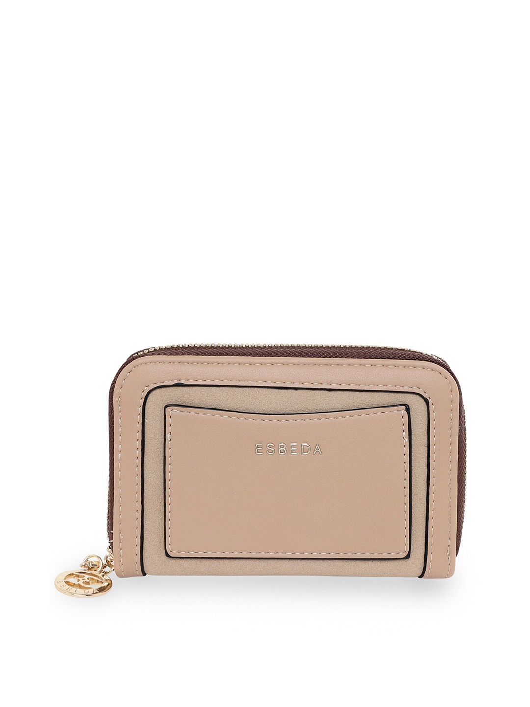 

ESBEDA Women Beige Suede Zip Around Wallet