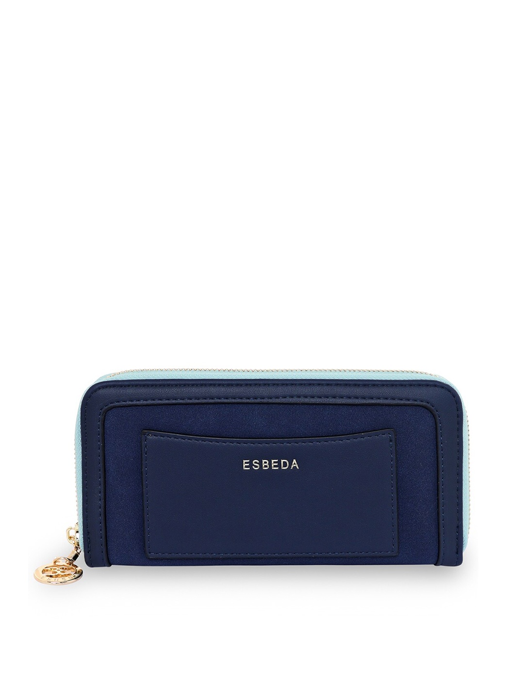

ESBEDA Women Blue Suede Zip Around Wallet