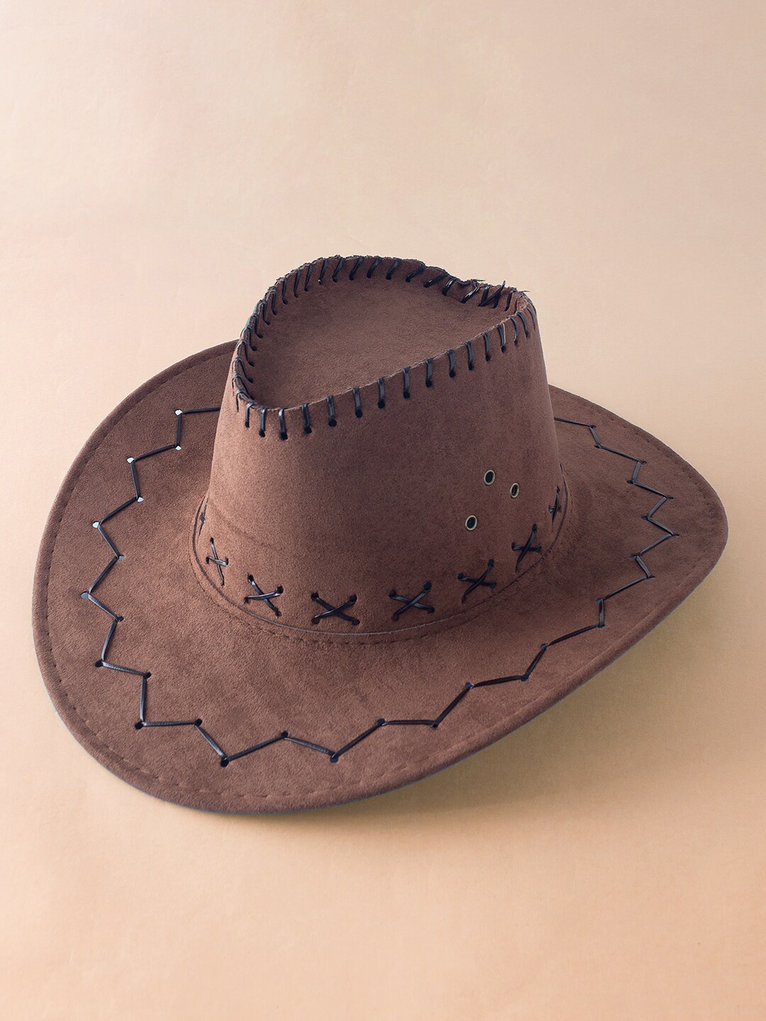 

Golden Peacock Men Brown Solid Cowboy Sun Hat