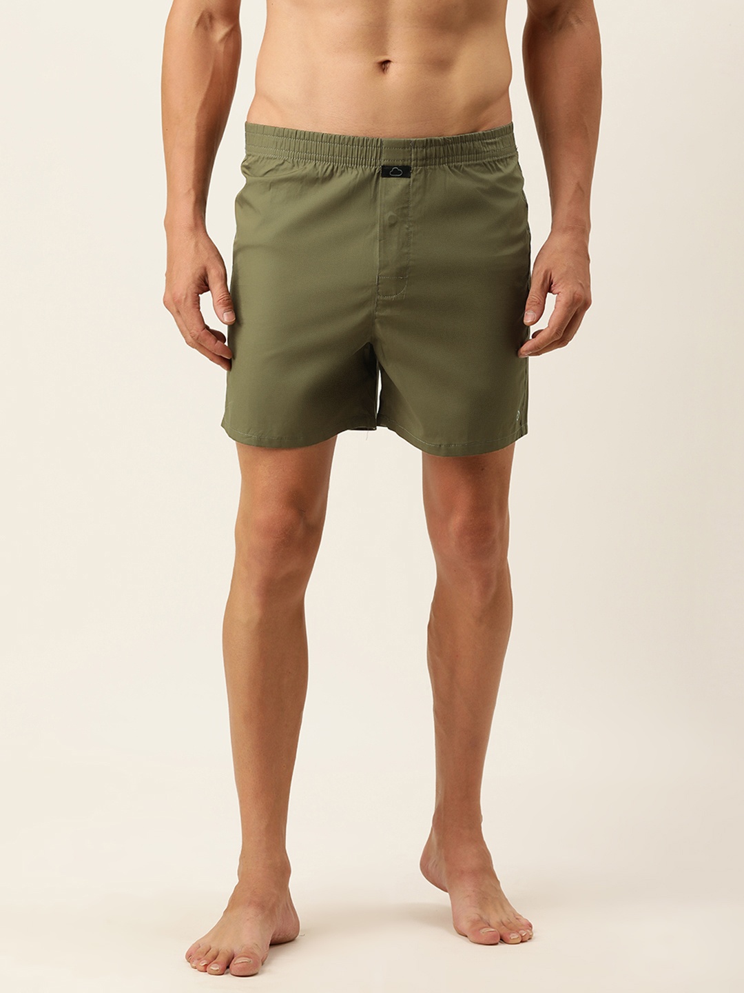 

Sweet Dreams Men Olive Green Solid Pure Cotton Boxers