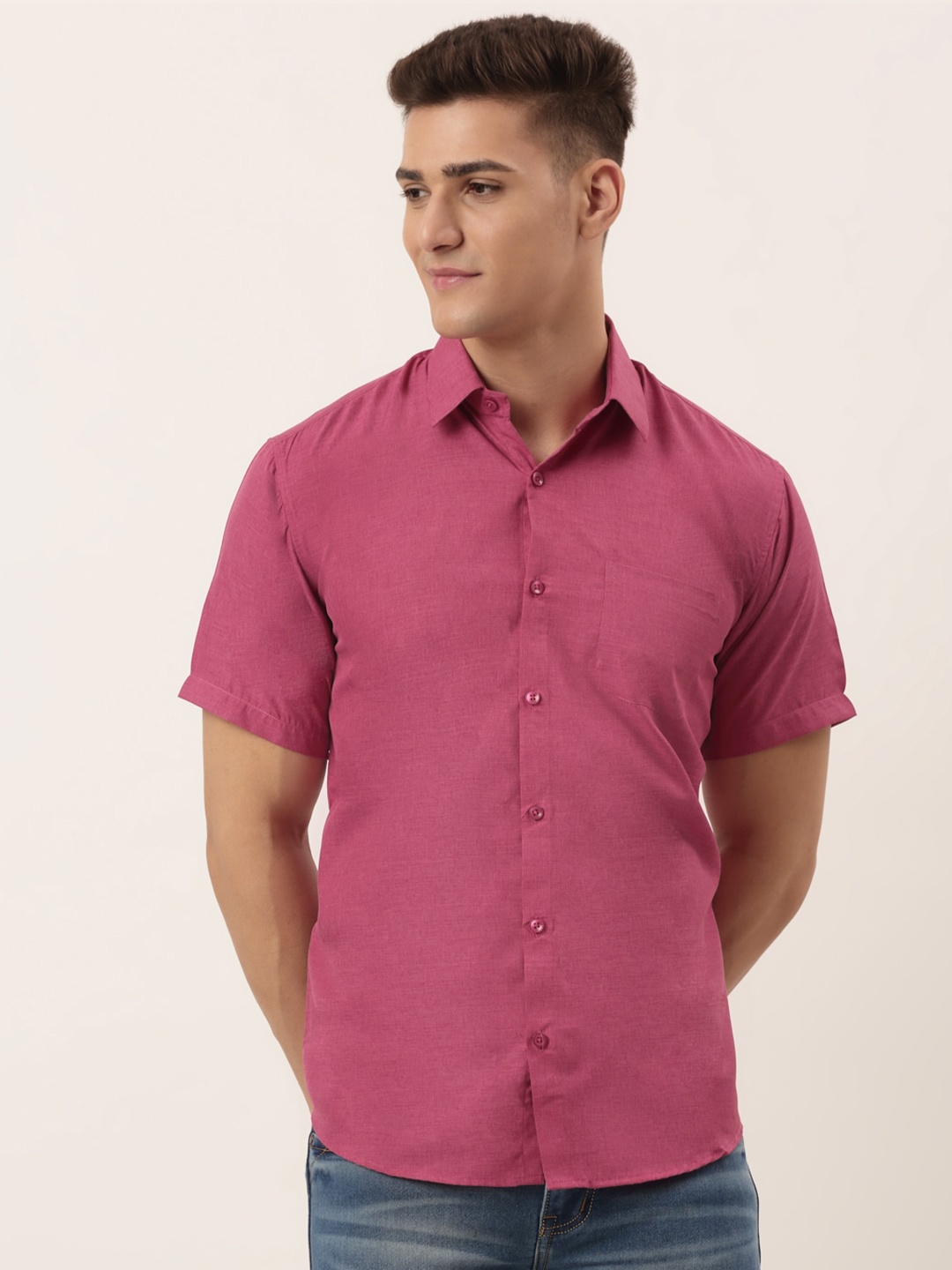 

JAINISH Men Pink Standard Casual Shirt