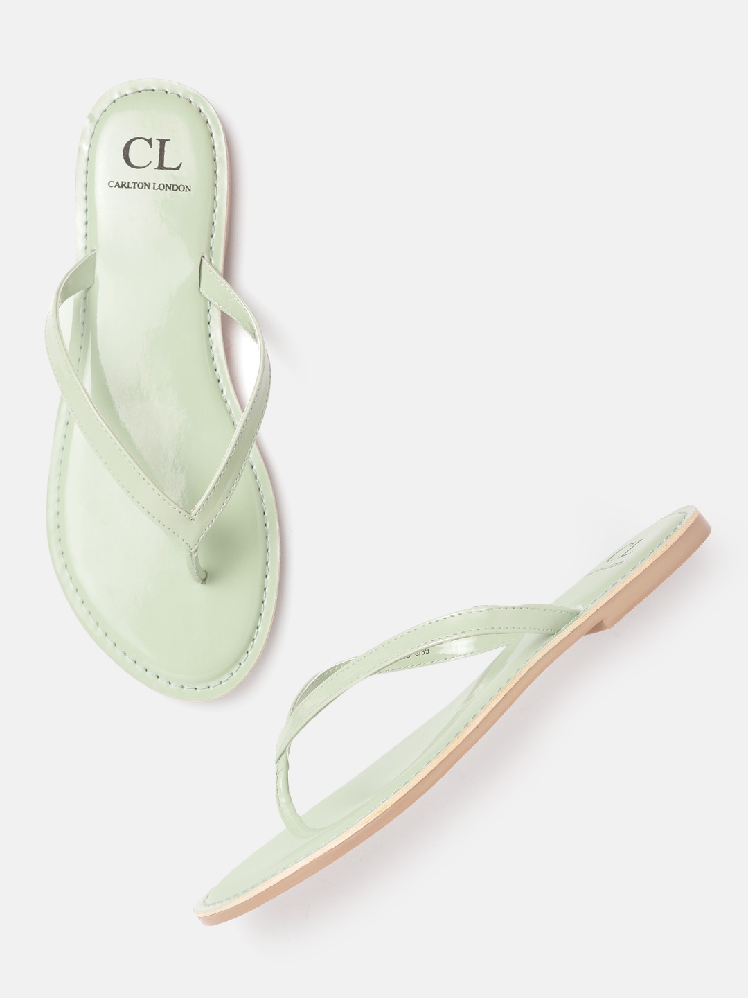 

Carlton London Women Mint Green Solid Open Toe Flats