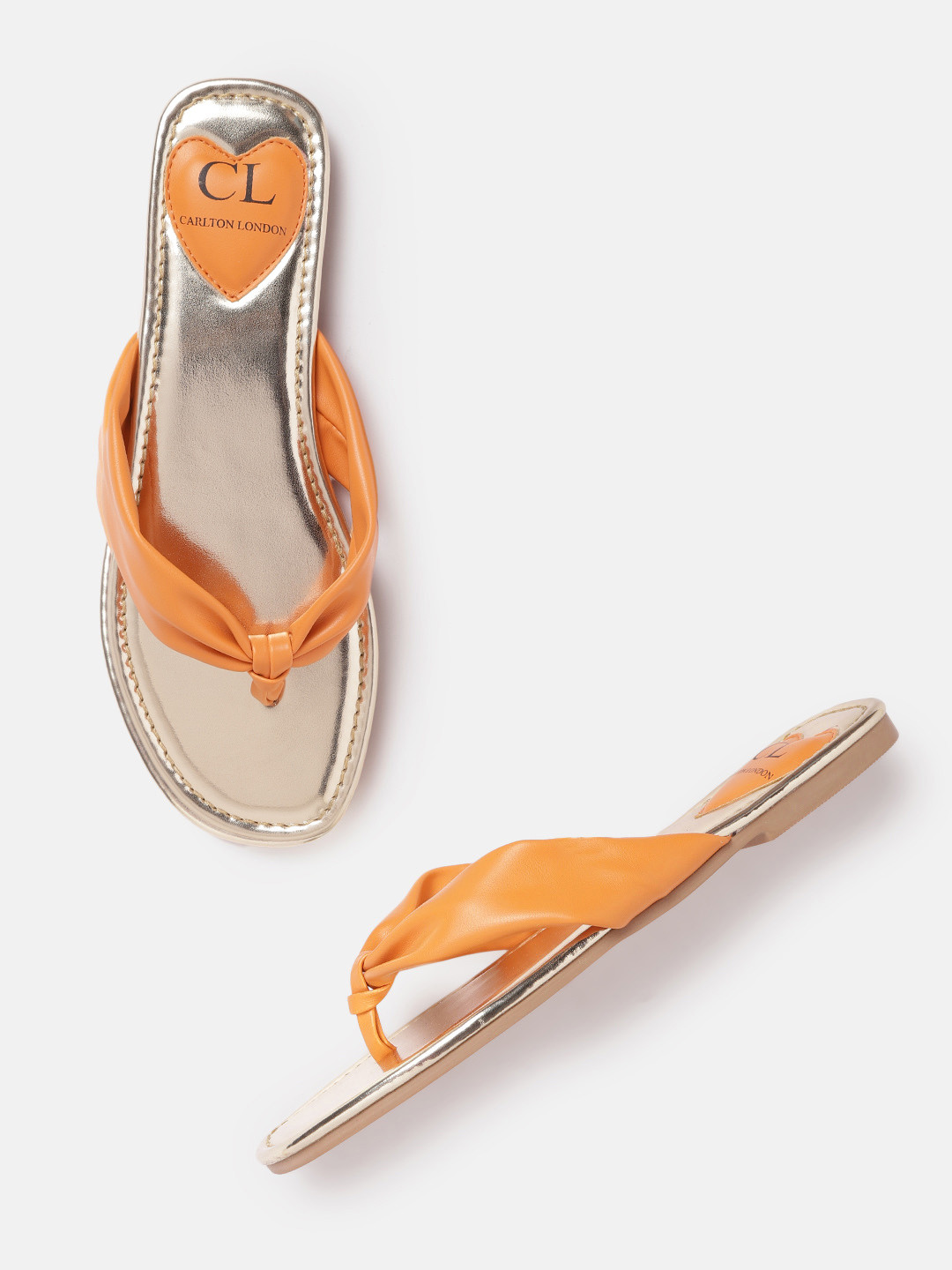 

Carlton London Women Orange Solid Open Toe Flats