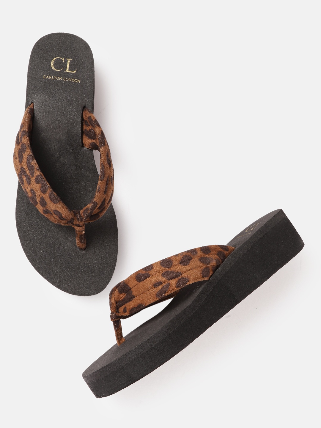 

Carlton London Women Brown Animal Print Wedge Heels